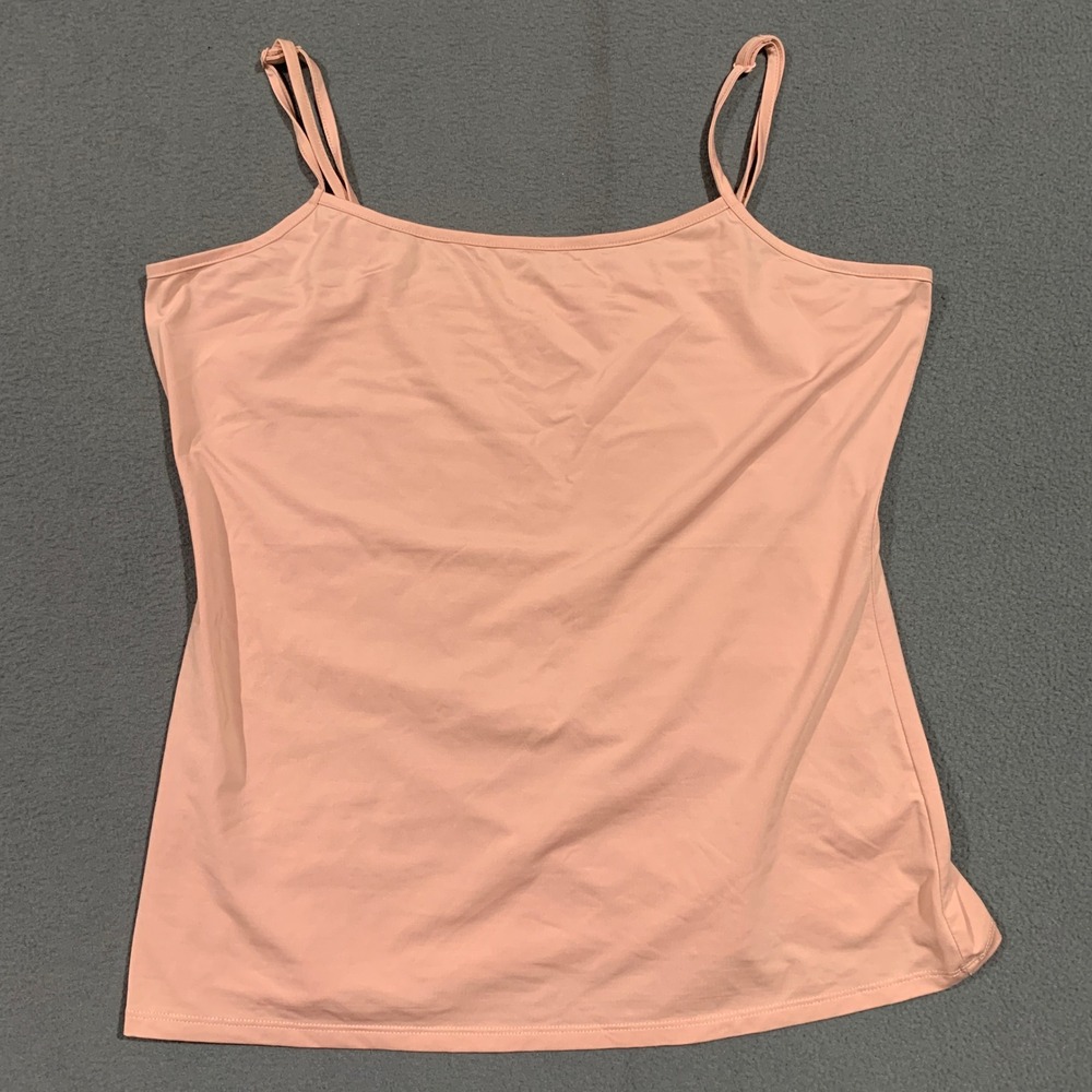 Studio Y Womens Tank Top Large Orange Sleeveless Casual Basic Layering‎